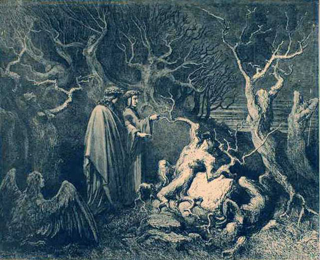 “Dante and Virgil before Pier della Vigna” by Gustave Dore, 1890